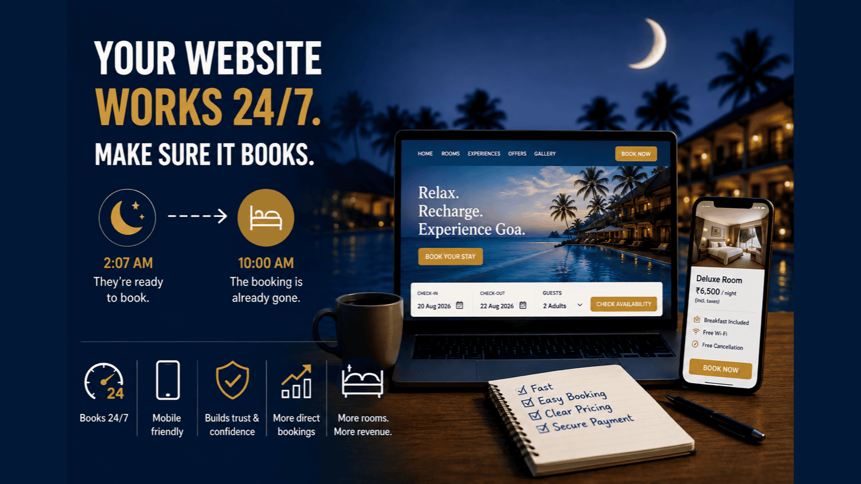 If your website can’t sell a room at 2am, it’s costing you revenue
